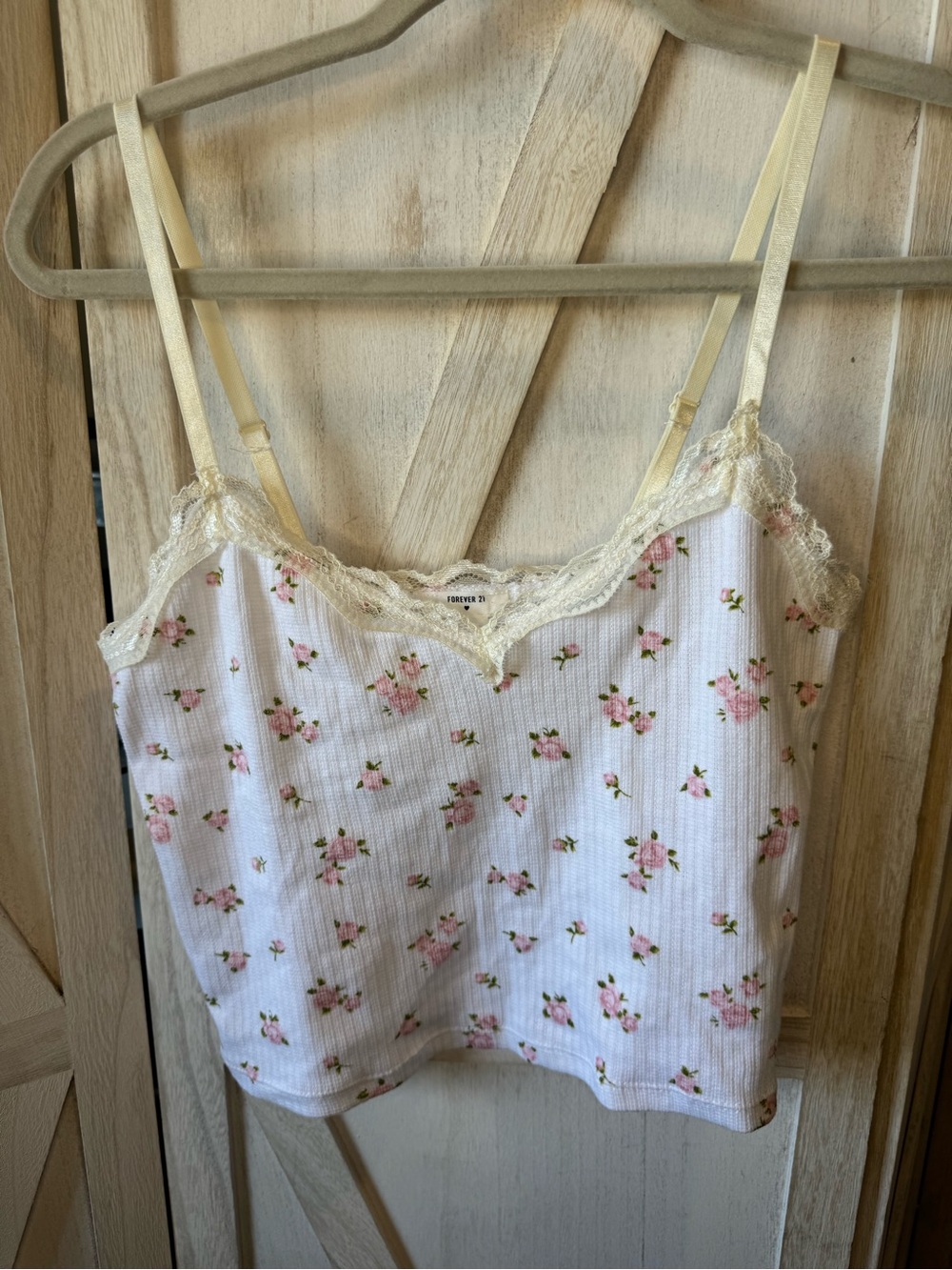 Forever 21 White Lace-Trim floral cottage core festival summer